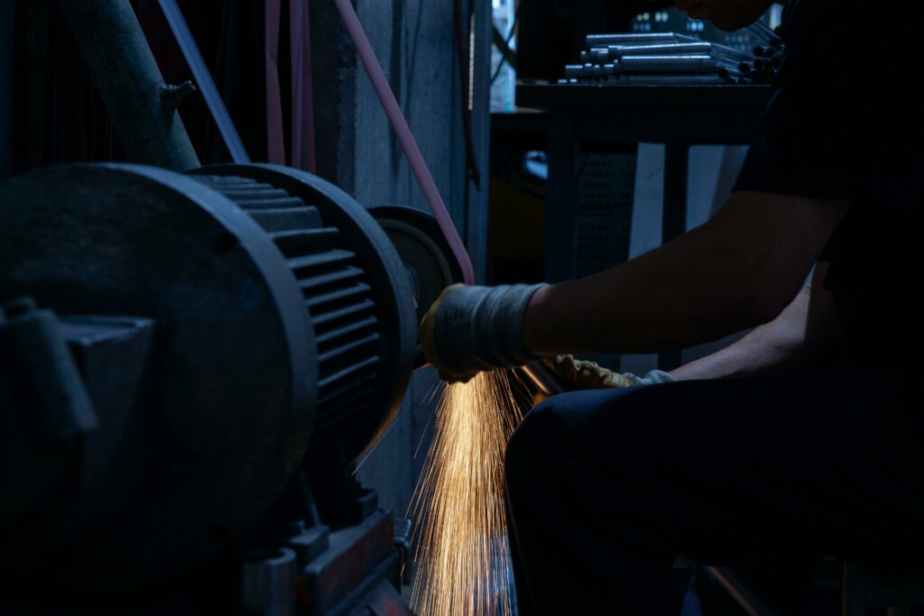 Sparks Flying At A Manufacturing Plant