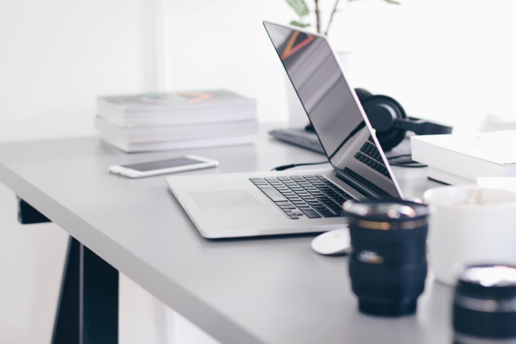 An Open Laptop On A Desk